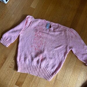 Vintage embroidered toppers sweater shirt with embellishment